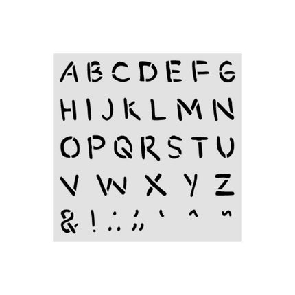 Thick stencil 12x12 cm - Baby alphabet