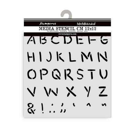 Thick stencil 12x12 cm - Baby alphabet
