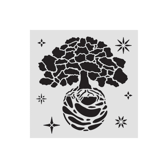 Thick stencil cm 12X12 - A new Beginning The World Tree 