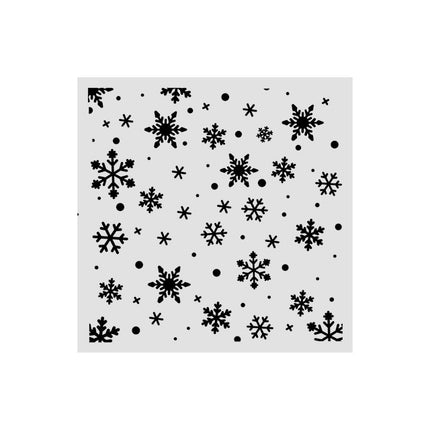 Cut laser stencil for Art and Craft cm 12X12 - Christmas snowflakes pattern