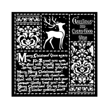 Thick stencil cm 18X18 - Christmas letters