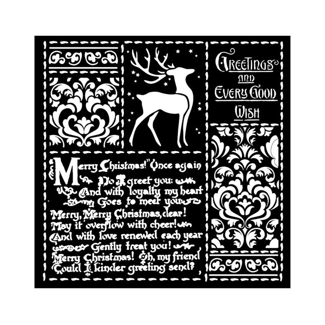 Thick stencil cm 18X18 - Christmas letters
