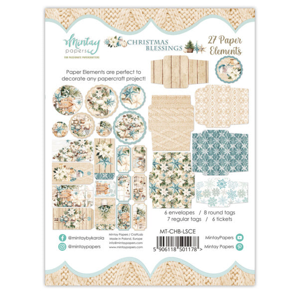 PAPER ELEMENTS - CHRISTMAS BLESSINGS, 27 PCS