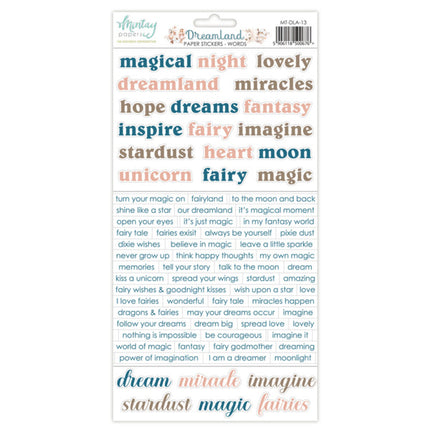 Mintay papers - Dreamland - Paper Stickers - Words (6"x12")