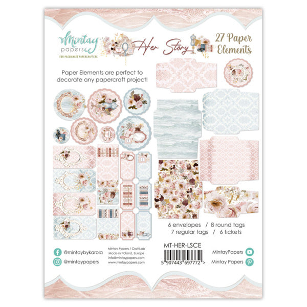 PAPER ELEMENTS - HER STORY, 27 PCS