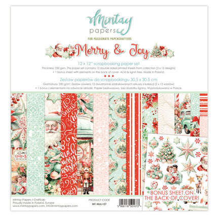12 X 12 PAPER SET - MERRY & JOY