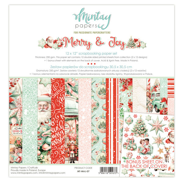 12 X 12 PAPER SET - MERRY & JOY