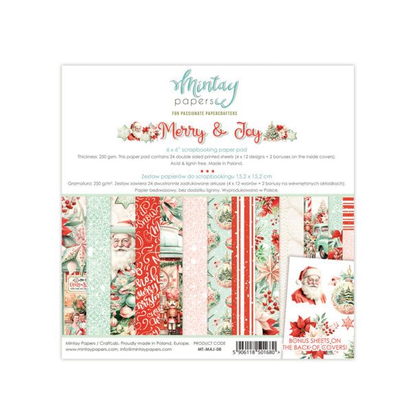 6 X 6 PAPER PAD - MERRY & JOY