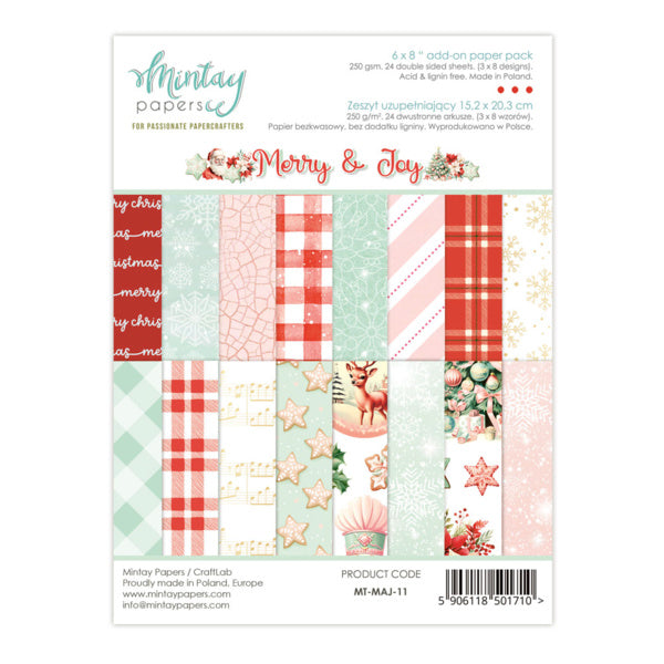 6 X 8 ADD-ON PAPER PAD - MERRY & JOY