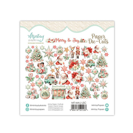 PAPER DIE-CUTS - MERRY & JOY, 60 PCS