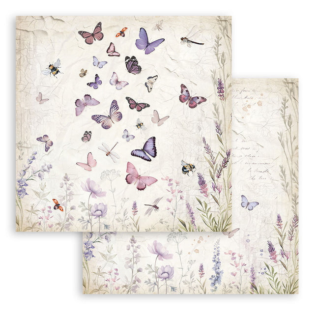 Double-sided Scrapbook Paper - Lavender Butterflies