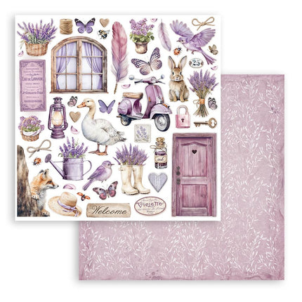 Double-sided Scrapbook Paper - Lavender Elements
