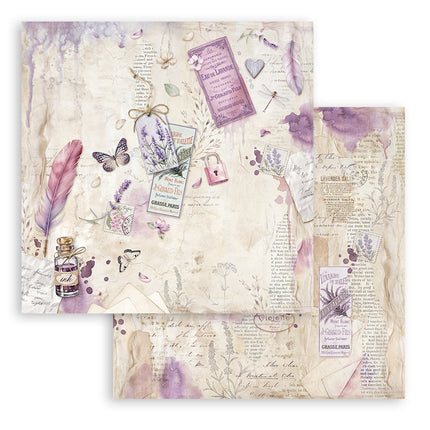 Double-sided Scrapbook Paper - Lavender Pen and Inkpot