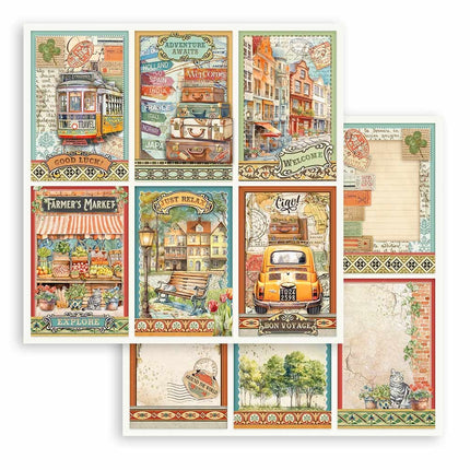 Double-sided Scrapbook Paper - Art of Travelling 6 cards