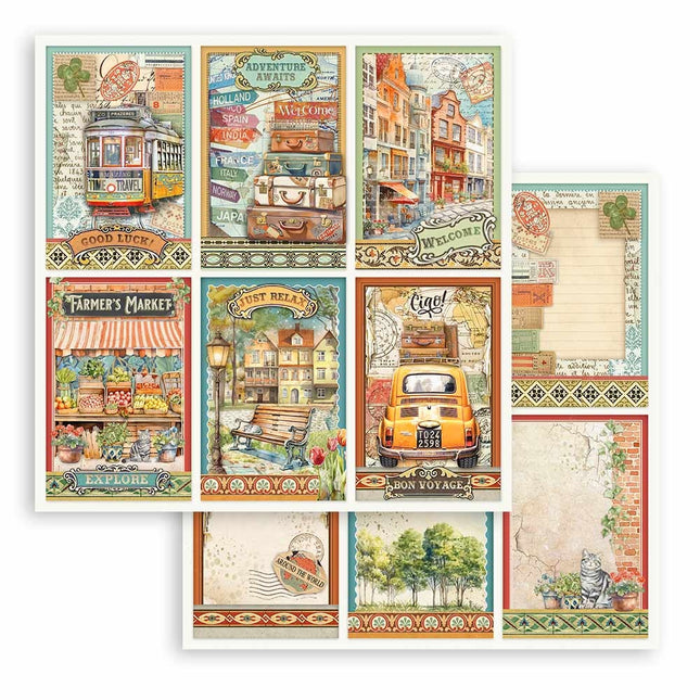 Double-sided Scrapbook Paper - Art of Travelling 6 cards