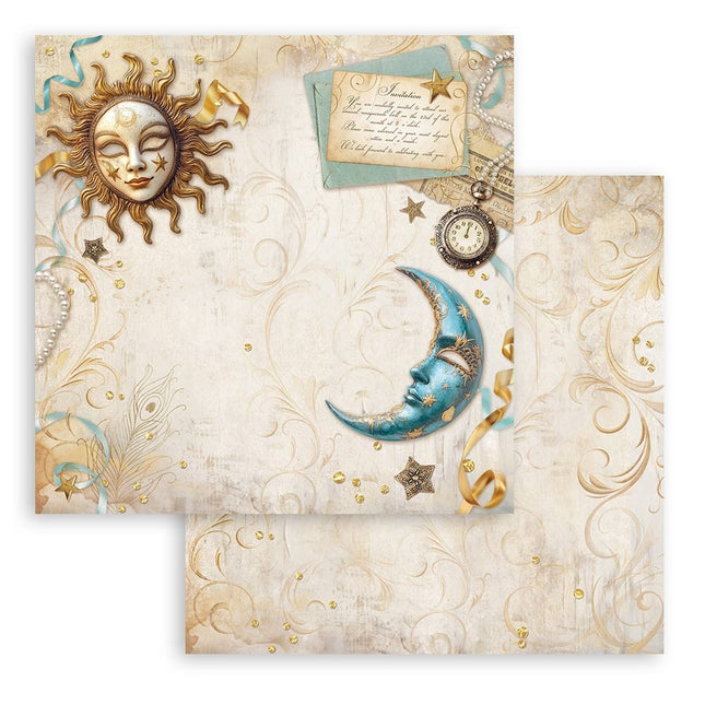 Double-sided Scrapbook Paper - Masquerade sun and moon