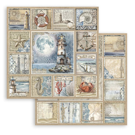 Double-sided Scrapbook Paper - Silent Sea lighthouse