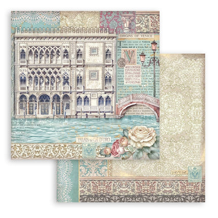 Double-sided Scrapbook Paper - Venice City of Art Palace Museum