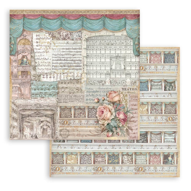 Double-sided Scrapbook Paper - Venice City of Art theatre