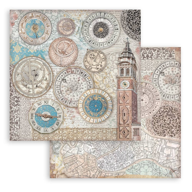 Double-sided Scrapbook Paper - Venice City of Art Bell Tower