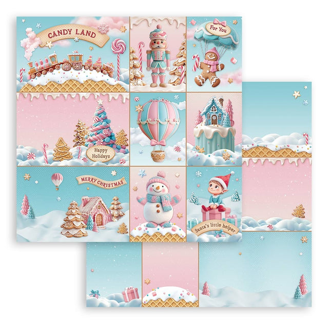 Double-sided Scrapbook Paper - Candy Christmas Cards
