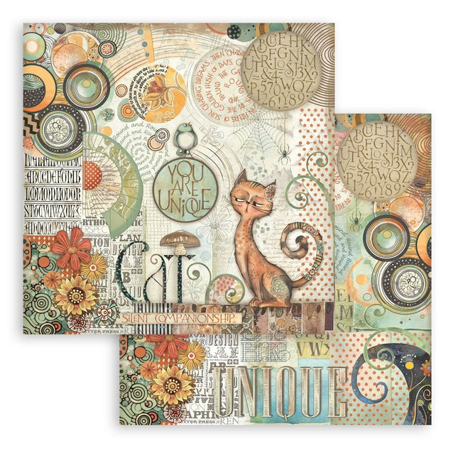 Double-Sided Scrapbook Paper - Furry Friends You Are Unique Cat