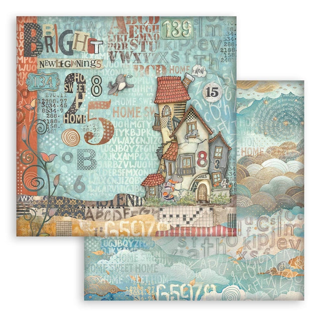 Double-sided Scrapbook Paper - Furry Friends House