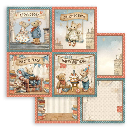 Scrapbooking Double-sided sheet - Family 4 cards