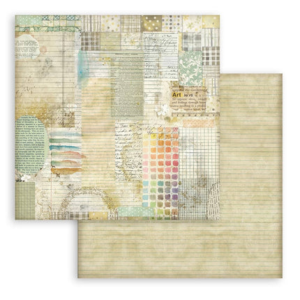 Scrapbooking Double-sided sheet - Daisy Art watercolor pattern