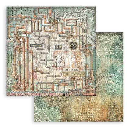 Printed Double Face scrapbooking sheet for Art and Craft - Gardens of Time tubes