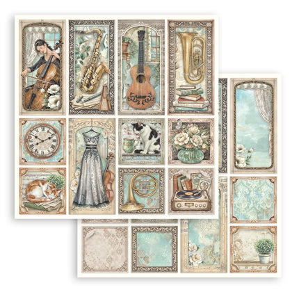 Printed Double Face scrapbooking sheet for Art and Craft - Symphony mixed cards