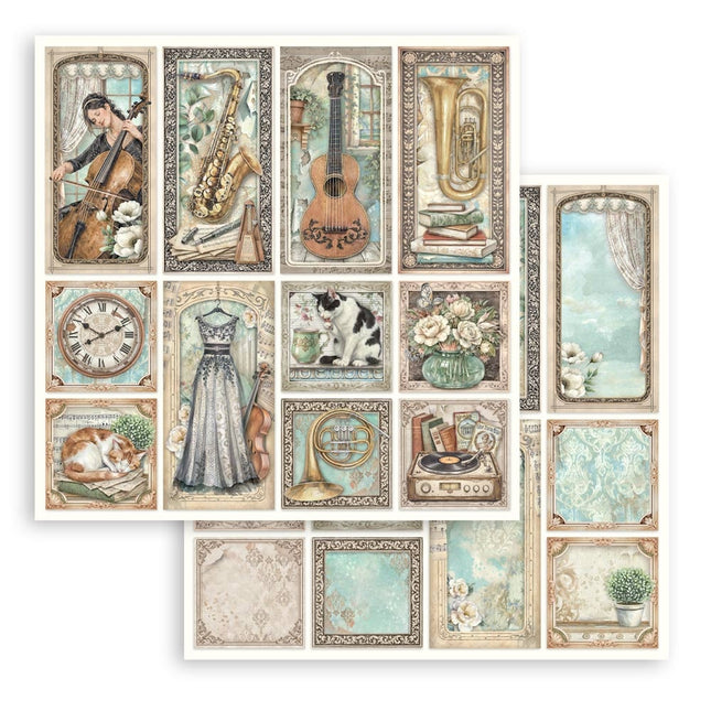 Printed Double Face scrapbooking sheet for Art and Craft - Symphony mixed cards