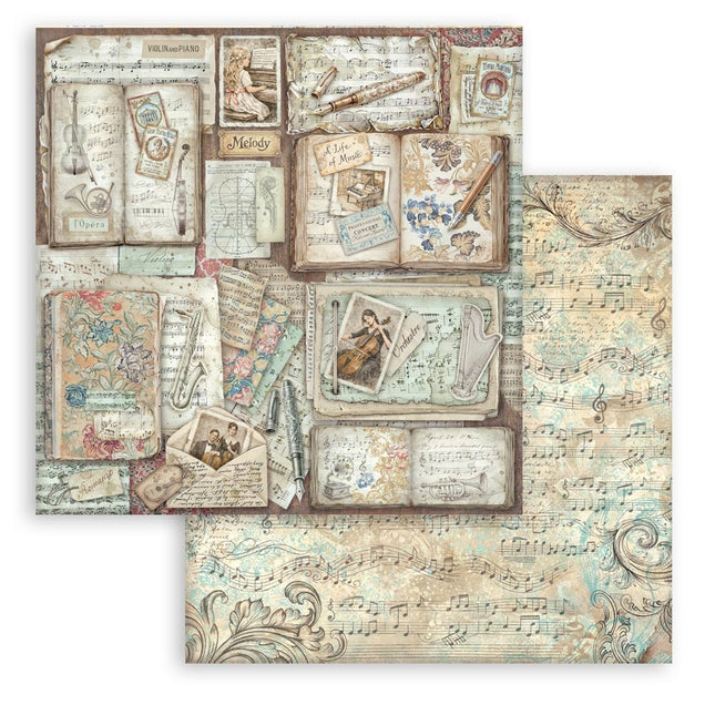 Printed Double Face scrapbooking sheet for Art and Craft - Symphony books 