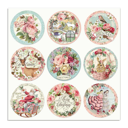 Double Face Paper Pink Christmas rounds