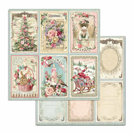 Double Face Paper Pink Christmas cards