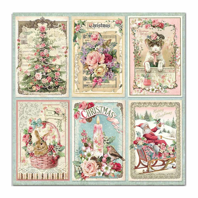 Double Face Paper Pink Christmas cards