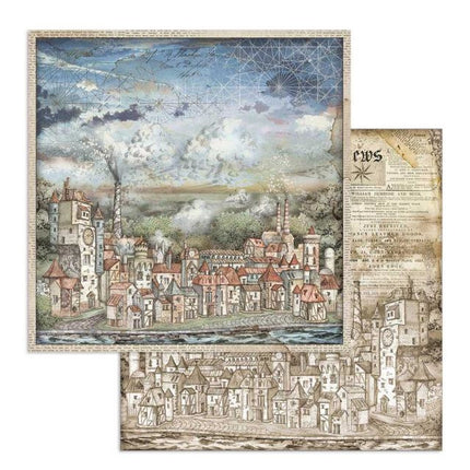 Scrapbooking paper double face Sir Vagabond cityscape