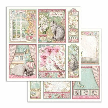 Scrapbooking paper double face Orchid cards