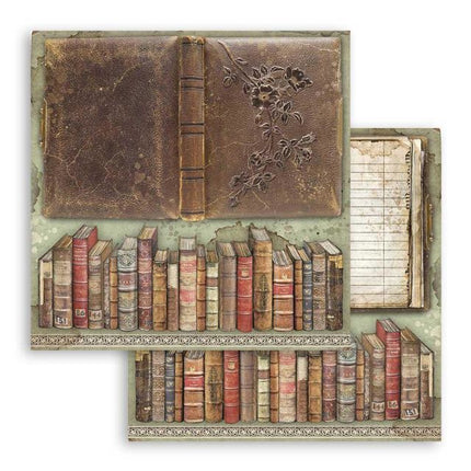 Scrapbooking paper double face Lady Vagabond vintage books