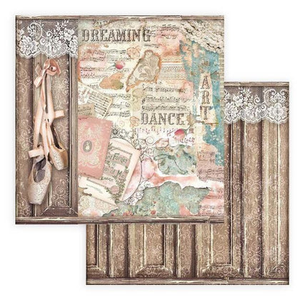 Scrapbooking paper double face - Passion ballet shoes