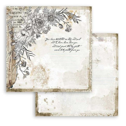 Scrapbooking paper double face - Romantic Journal corner with flower