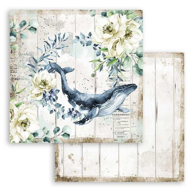 Scrapbooking paper double face - Romantic Sea Dream whale