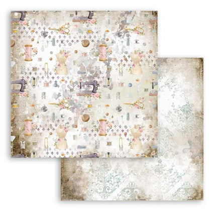 Scrapbooking paper double face - Romantic Threads texture