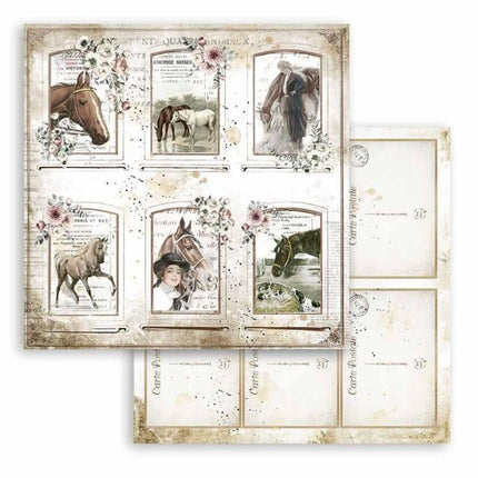 Scrapbooking paper double face -Romantic Horses cards