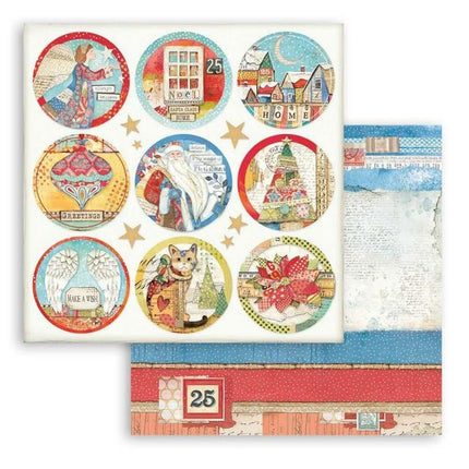 Scrapbooking Double face sheet - Christmas Patchwork rounds