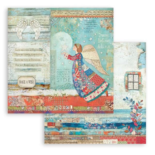 Scrapbooking Double face sheet - Christmas Patchwork angel