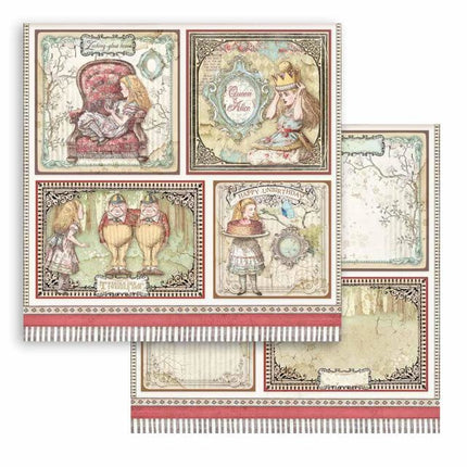 Scrapbooking paper double face - Alice cards