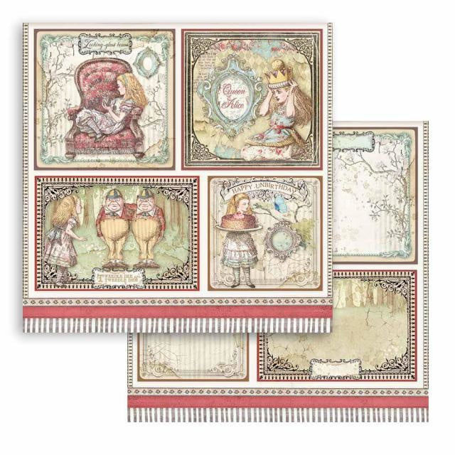 Scrapbooking paper double face - Alice cards