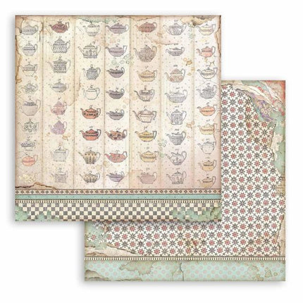 Scrapbooking paper double face - Tea cup texture