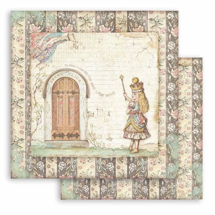 Scrapbooking paper double face - Alice door